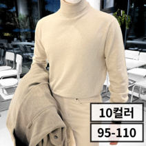 남성용 겨울 프리미엄 스판 캐시미어 터틀넥 완목폴라 니트 빅사이즈 95-110 9컬러 (1545-1)