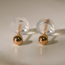 쥬넬 14K 귀걸이 은은한 베이직 로즈골드 볼 귀걸이(1쌍)