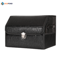 BOXPOND 가죽트렁크정리함 다목적 접이식 트렁크 스토리지 정리함, 중간 크기