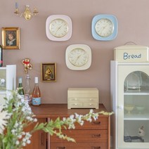 리베르떼 빈티지 스퀘어 인테리어 벽시계 ver.2, 핑크