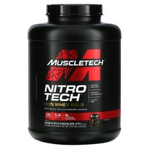MuscleTech Nitro Tech 100 유청 골드쿠키 앤 크림 맛 907g(2lbs), 3.628kg, 더블 리치 초콜릿