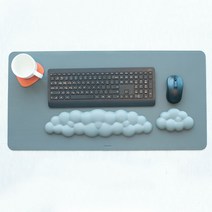 잼몬스터 메모리폼 구름 마우스 손목 받침대 키보드 팜레스트 세트, 그레이, 1세트