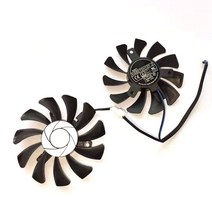컴퓨터PC MSI Geforce GTX 1050Ti 2GT OC GTX1050 Ti 4GT-OC 그래픽 카드 팬용 2 개/몫 HA8010H12F-Z 75mm 2pin, [01] Black, [01] 11, 01 Black_01 11