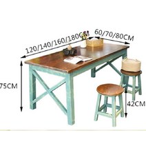 프렌치식탁 빈티지 카페 테이블 쉐비 프로방스 식탁, 120x70x75(의자미포함)