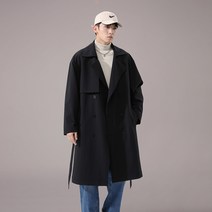 남자 핸드메이드 캐시미어 코트 케이프 울 트렌치 롱 코트 블랙프라이데이