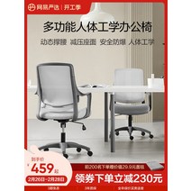 가성비게이밍의자 눕는의자 bj의자 NetEase Yanxuan Basic Edition 인체 공학적 회전 의자 유연하고 편안한 지원 허리 사무실 게임 E-스포츠, [01] 밝은 회색, [01] 나일론 발, [01] 고정 팔걸이