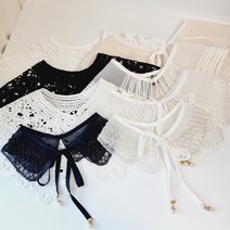 넥케이프 자수 진주장식 큐빅 손뜨개 탈부착 페이크카라 레이스 케이프 모음