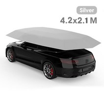 270도어닝야외 여름 단열 카 포트 타포린 자동차 차양 캐노피 커버 자외선 차단, 01 4.2x2.1m silver