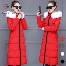 요모조모 YH986 여성 아우터 무지 포켓 지퍼 버튼 퍼 후드 긴팔 롱 겨울 점퍼 자켓 경량 패딩