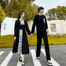 커플시밀러룩 휴양지 커플룩 웨딩 촬영 시밀러룩 제주도 XXXL까지 빅사이즈 가을 레이스 사각넥 원피스