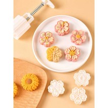 월병 과자 틀 몰드 화과자 장식 고명틀 단풍 쿠키커터, 75g 정사각형 3 꽃