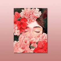 votgl diy 페인팅 명화그리기 그림그리기유화그리기세트40 x 50cm, 03꽃과 여자