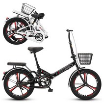 접이식 자전거 미니밸로 경량 완조립 미니 20인치 출퇴근 여성용, 22인치, 블랙  스포크휠 단속세트