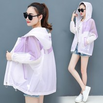 EAGLE PEAK 여름 긴팔 자외선 차단 배색 빅사이즈 경량 미디 롱 바람막이 아우터 후드 집업 자켓