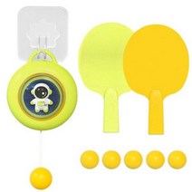 매달린 탁구 트레이너 셀프 세트 2 라켓 & 5 연습 공 더블 스파링 테니스 도구, 01 Green