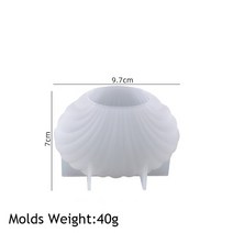 실리콘몰드제작 화분 얼음틀 레진공예 베이킹 향초 몰드 쉘 모양 촛불 금형 diy 수제 석고 에폭시 수지, 큰 껍질, 1개