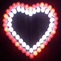 osshop led 촛불 티라이트 프로포즈 용품 양초 캔들 생일 홈파티 여자 남자 친구 100일 기념일 전자초, 꽃잎 100장 - 레드