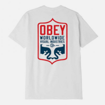 오베이 오베이 (165263336) 비쥬얼 인더스트리 뱃지 반팔티 WHITE