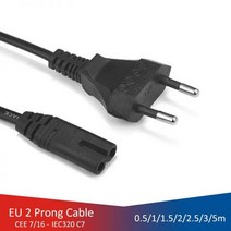 POE 이더넷 스위치허브 EU 전원 케이블 2pin IEC320 C7 연장 코드 Dell 노트북 충전기 Canon Epson 프린터 라디오 스피커 PS4 XBOX One S, 2m, 04 2m
