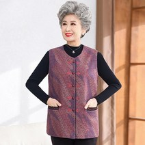 할머니 조끼 여성 중년 엄마 베스트 레트로 빅사이즈 김장조끼