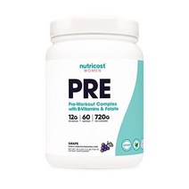 뉴트리코스트 여성용 프리워크아웃 파우더 60serv, 60서브, 포도