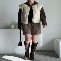 브이와이 여자 코듀로이숏팬츠 갈색 FW 다크 반바지
