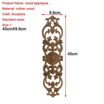 수조 장식 테라리움 화분 꾸미기 키우기 식물 vzlx unpainted wood 오크 웨이브 꽃 온레이 데칼 코너 applique for home 가구 장식 장식 나무 조각 긴, 40cmx9.6cm