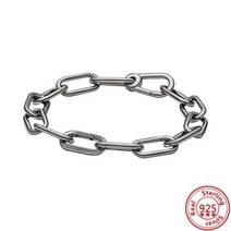 염주종류 정통 100% 925 스털링 실버 오리지널 스네이크 체인 하트 팔찌 & DIY 비드 럭셔리 미 쥬얼리, 05 GDL078_05 20cm