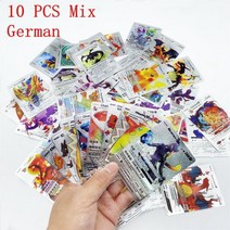 포켓몬 보드 게임 소장용 카드 골드 실버 블랙 10 개 영어 스페인 프랑스어 독일 피카츄 리자몽 뮤츠 Vmax, German silver