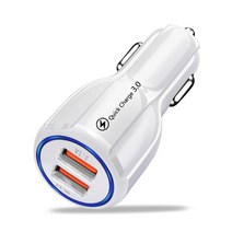 CAOX 충전기 아이폰 12 빠른 충전 3.0 4.0 Xiaomi mi Huawei 자동차 4 포트 USB 전화, 01 2U White