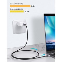견고한 USB 3.1-타입 C 10GB 100W 고속 전송 데이터 케이블 전화 오디오 비디오 HD 프로젝션 c형 1M, 한개옵션0