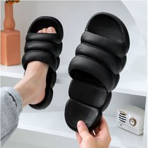 힐링스팟 마카롱 뚱카롱 구름 무소음 거실 슬리퍼 층간소음방지 푹신한 임산부 산후조리원 실내화, 블랙, 1세트