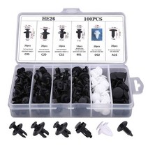 자동차 차량용 악세사리 100pcs 혼합 자동 패스너 클립 차체 푸시 리테이너 핀 리벳 범퍼 프리우스 50 2016, 03 100pcs-Box