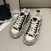 여성 하이탑 스니커즈 캔버스 레이스업 벨크로 통굽 키높이 여자스니커즈 운동화 키높이 부츠 인박카019