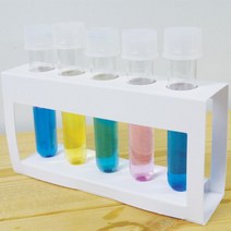 5인세트 25P PVC 시험관 5구 시험관대 꽂이 실험 가열 기자재 준비물 재료 수납 정리 화학