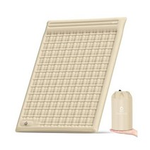 QPAU 캠핑 수면 패드 2인용 매트 건강 향상 지지 기능 내장 풋 펌프 등산 배낭 가정, Khaki-2, Double Style