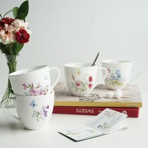 한국도자기 필드플라워2 머그세트 4p, 단품, 1세트