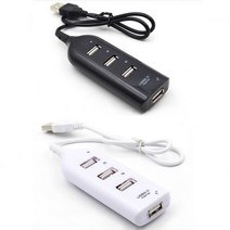 kvm USB 2.0 허브 4포트 무전원 길이 55cm 블랙 화이트