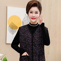할머니조끼 노인조끼 노인베스트 할머니 누빔 꽃무늬 노인 조끼