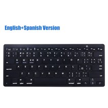 78 키 사무실 블루투스 무선 키보드 어 노트북 iPad 태블릿 전화 호환 윈도우 맥 O, 03 Spanish Black, 한개옵션2