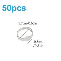 Fenrry20 50 개 금속 조절 링 설정 빈 베이스 DIY 수제 반지 액세서리 보석 찾기 용품 만들기, 50pcs white
