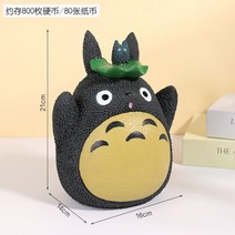 귀여운 통통이 가오나시 저금통 이웃집 토토로 저금통 장식 선물, 토토로 연잎 L