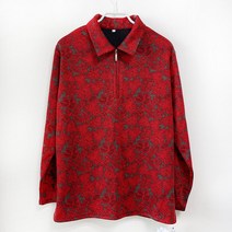 국민할매 국내생산 할머니옷 겨울티 기모 꽃나염 긴팔 카라티셔츠[WD_3] 요양원옷