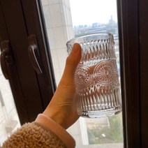북유럽풍 빈티지 유리컵 원형 크리스탈 컵세트, 380ml3