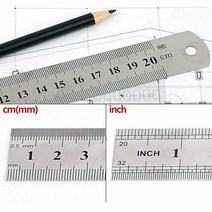 20cm 스틸 쇠 자 얇은자 눈금 제도 커팅 사무실세팅