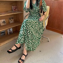 이지핏 하늘하늘한 소재 팔뚝살커버 포인트룩 랩 롱원피스 슬림핏 루즈핏 dress home party