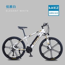 전기산악자전거 26인치 10ah 오프로드 emtb 27단, 화이트 10AH 와이어브레이크