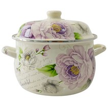 법랑냄비 가정용 스튜 주철 에나멜 가스 생활용품, 18cm 갈색 두꺼운 푸 포트 1.7L