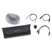 타스캠 Tascam AKDR11CMKII 마이크 윈드스크린 콜드 슈 마운트 I/O 케이블 소프트 백 블랙