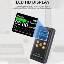 EMF측정기 핵방사선 검출기 개인 가이거 계수기 X-광선 ˚- 감지 도구 테스터 사운드 알람 선량계, 한개옵션0